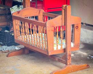 Rustic Wood Baby Rocker
