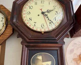 Vintage Ethan Allen Pendulum Wall Clock with Key