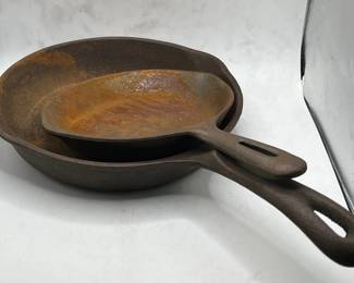 (2) Cast Iron Pans including Wagner’s 8” Skillet
