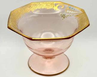 Vintage Tiffin Style Depression Glass Painted Bowl