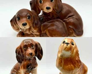 (3) Vintage Ceramic Dog Figurines