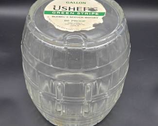 Usher's Green Stripe blended Scotch whisky decanter