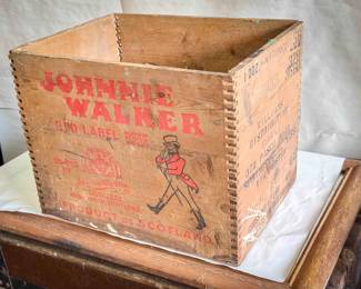 Vintage Johnnie Walker Red Label Wood Crate