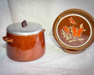 West Bend Bean Pot & Himark Trivet