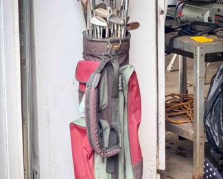 Spalding Golf Caddy & Large Set of Mixed Clubs