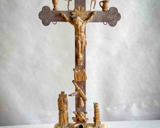 Folk Arma Christi Crucifix with Passion Symbols | Late 19th–Early 20th C. Latin American