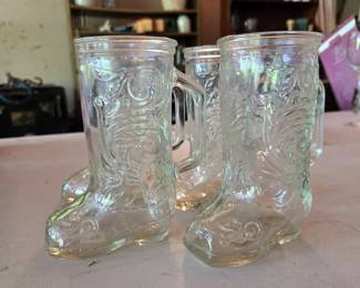 (4) Vintage Cowboy Boot Mugs