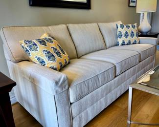 Side shot of sofa with pillows