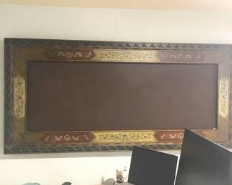Beautiful and painted chalk board. Used to have a mirror and one could easily be put back in.