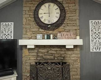 Beautiful wrought iron fireplace screen & tools