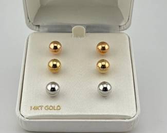 14kt ball earrings