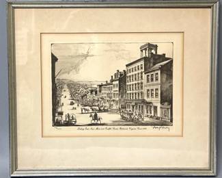 Vintage etching Main St. Richmond