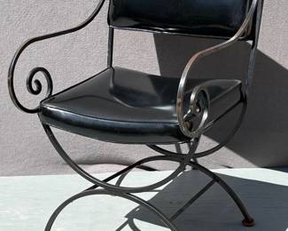 Vintage French Directoire iron chair