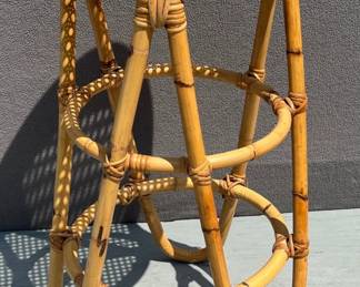 Single caned rattan bar stool