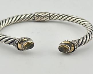 Samuel Benham 18kt, sterling, citrine hinged cuff