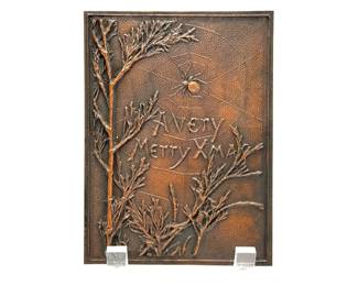 Bronze Christmas spider plaque