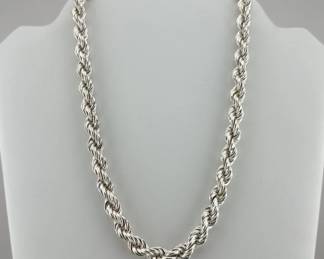 Heavy sterling rope necklace