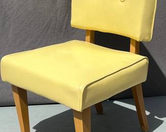 1950’s vintage side chair with yellow vinyl upholstery