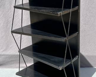 Atomic era wood and metal shelf