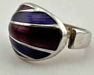 David Andersen sterling and enamel ring