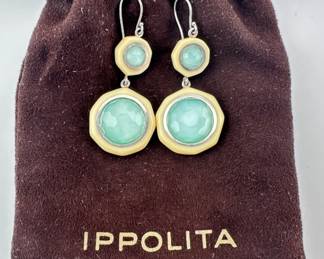 Pair of sterling Ippolita stone earrings