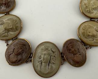 Victorian lava multi cameo bracelet