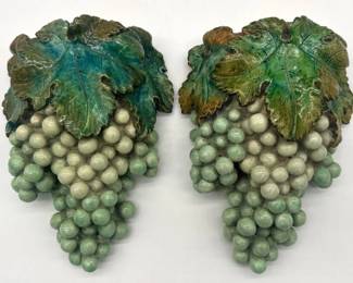 Pair of Borghese Majolica style sconces