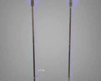 Pair of chrome torchiere floor lamps