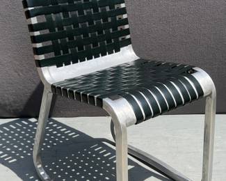 Pittsburgh Range Co. Industrial style aluminum side chair with black slats