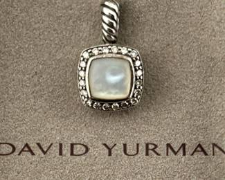 David Yurman sterling, diamonds, MOP pendant