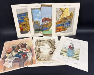Vintage ship menus