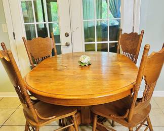 Oak Dining Set with 4 Chairs