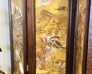 Vintage 4 panel folding screen
Vietnamese or Japanese Origin