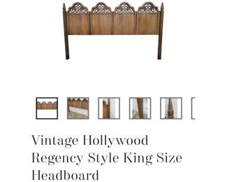 Mid Century Modern Hollywood Regency Style King Size Headboard