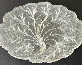 Pressed Glass Tree Design Late 19th