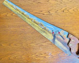 Vintage Hand Painted Saw