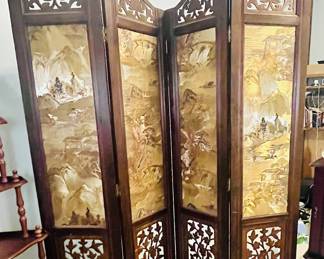 Vintage 4 panel folding screen
Vietnamese or Japanese Origin