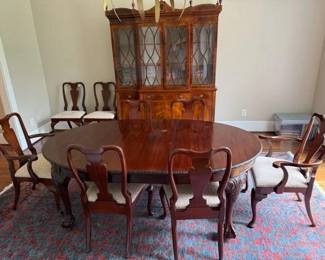 Dining Table, Chairs and China Cabinet