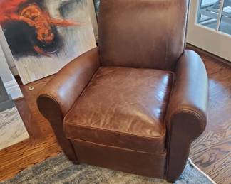 Pottery Barn Brown Leather Chair