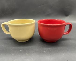 Red & Yellow Fiesta Ware Mugs by Homer Laughlin