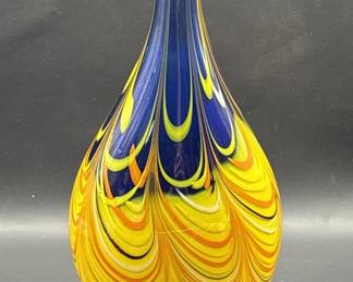 Blue & Yellow Pier One Gourd Vase