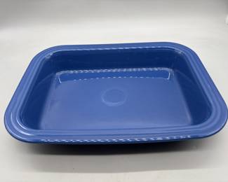 Fiesta Ware Rectangular Blue Baker, Homer Laughlin