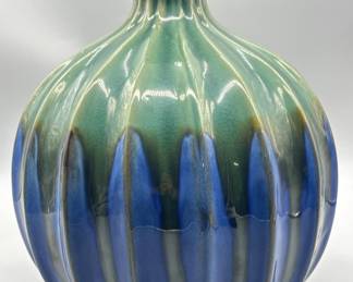 Blue & Green Ceramic Gourd Vase