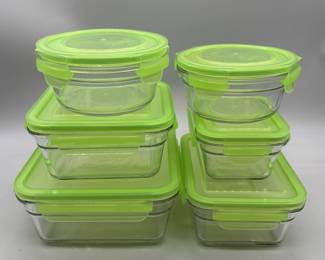 (6) Food Saver Glass Lock Container Set w/ Lids
