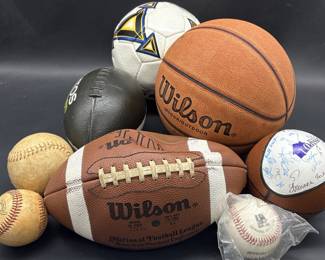 Baseballs, Softball, Footballs, Basketball, Soccer
