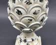 Black & White Artichoke-Shape Footed Vase