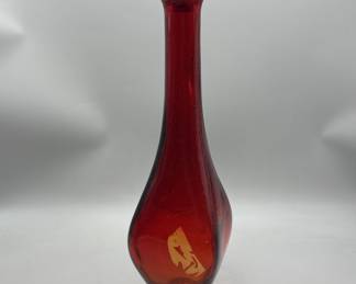 Vintage Mid Century Amberina Glass Genie Bottle