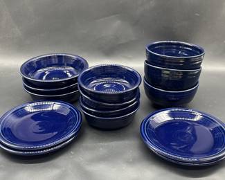 4) Fiesta Ware Stoneware Navy Blue Dishes