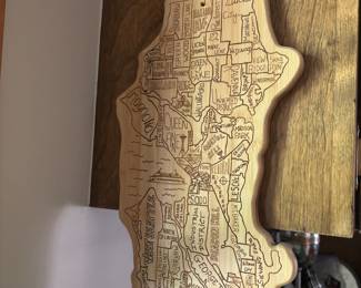Seattle Themed Wooden Cutting Board