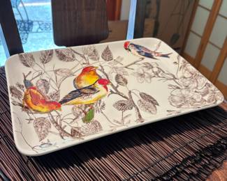 2012 Williams-Sonoma "Botanical Birds" Porcelain Serving Platter